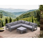 Cliff Patio Aluminum Sectional in Grey Powder Coated Finish