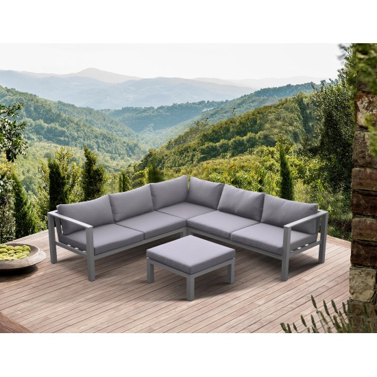 Cliff Patio Aluminum Sectional in Grey Powder Coated Finish