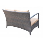 Havana 4 piece Wicker Patio Set with Brown Fabric Cushions