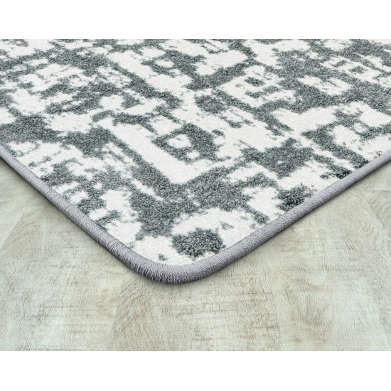 Block Print 3'10" x 5'4" area rug in color Cloudy