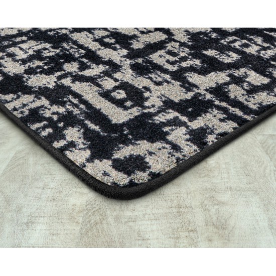 Block Print 3'10" x 5'4" area rug in color Onyx