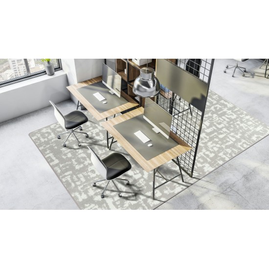 Block Print 5'4" x 7'8" area rug in color Dove