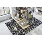 Block Print 5'4" x 7'8" area rug in color Onyx