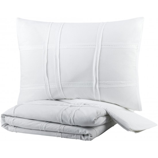 Surya Haru White Full/Queen Bedding Set 88"W X 92"L,20"H X 26"W