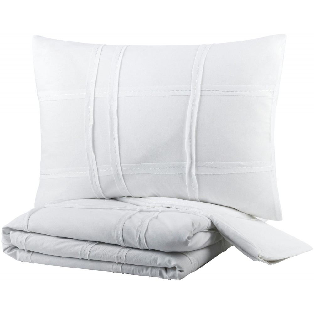 Surya Haru White Full/Queen Bedding Set 88"W X 92"L,20"H X 26"W Surya Haru White Full/Queen Bedding Set 88"W X 92"L,20"H X 26"W