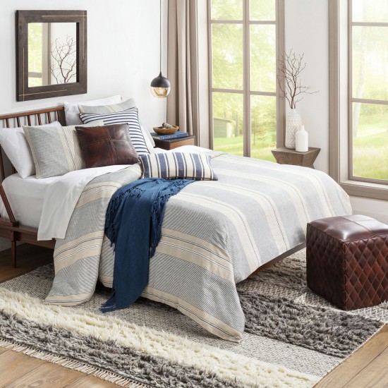Surya Parlan Dark Blue Full/Queen Bedding Set 88"W X 92"L,20"H X 26"W