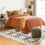 Surya Waffle Brick Red Full/Queen Bedding Set 88"W X 92"L,20"H X 26"W