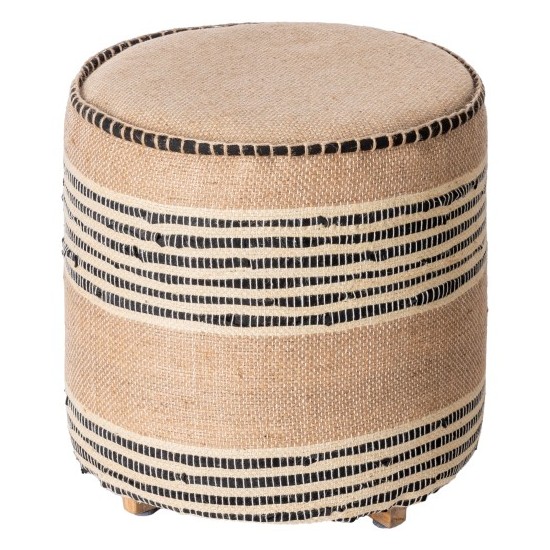 Surya Aarzoo Beige Ottoman 18"H X 20"W X 20"D