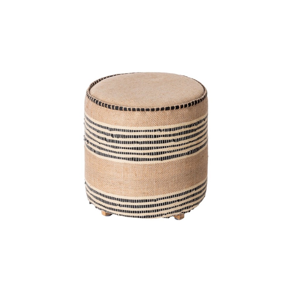 Surya Aarzoo Beige Ottoman 18"H X 20"W X 20"D