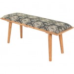 Surya Aegeus Black, Light Beige Upholstered Bench 18"H X 45"W X 15"D