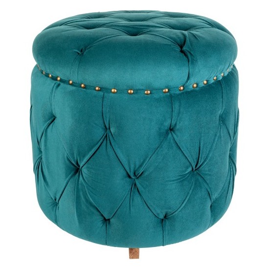 Surya Amana Deep Teal Ottoman 19"H X 20"W X 20"D