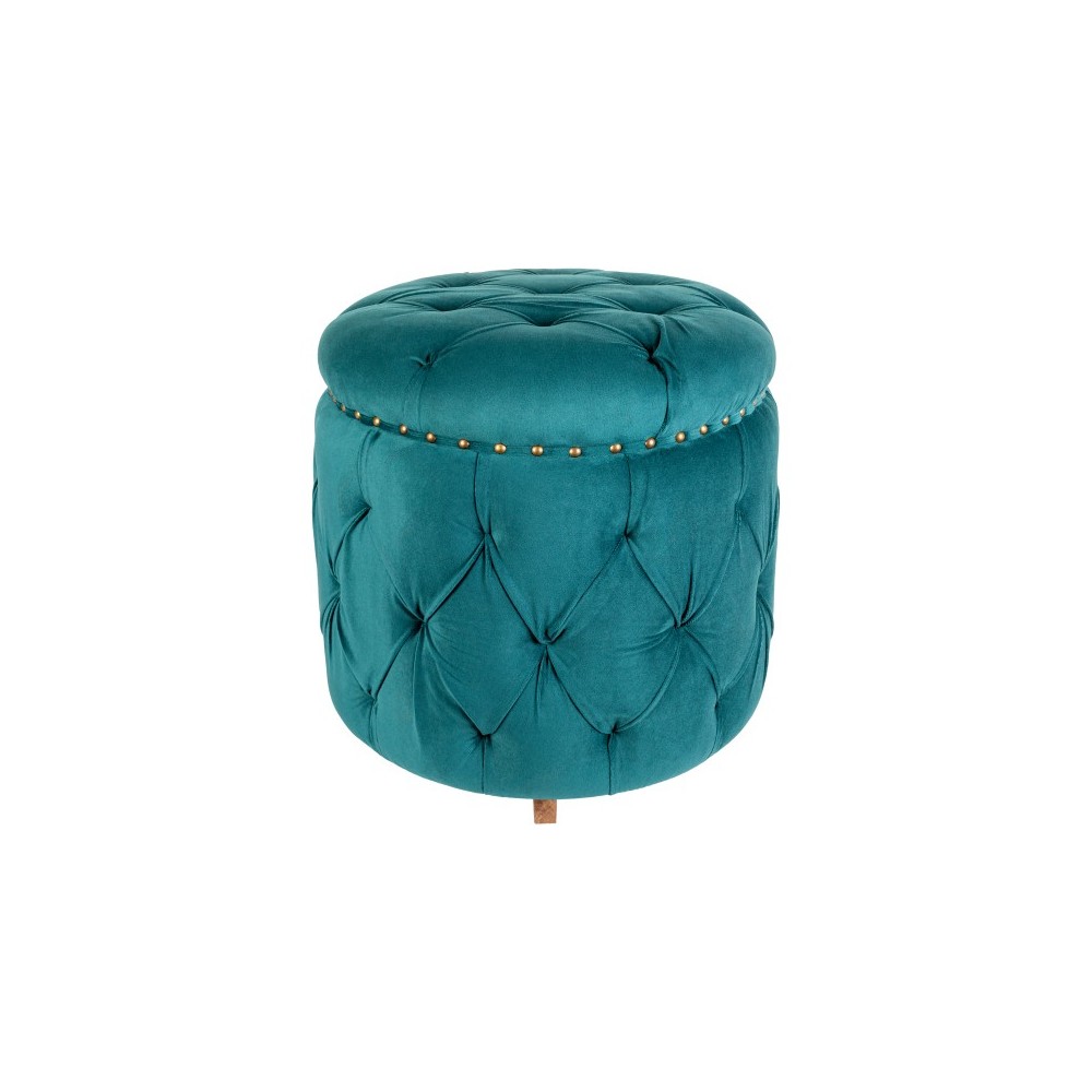 Surya Amana Deep Teal Ottoman 19"H X 20"W X 20"D