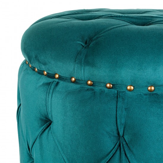 Surya Amana Deep Teal Ottoman 19"H X 20"W X 20"D