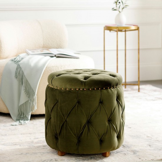 Surya Amana Olive Ottoman 19"H X 20"W X 20"D