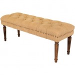 Surya Americus Brown Upholstered Bench 19"H X 46"W X 16"D