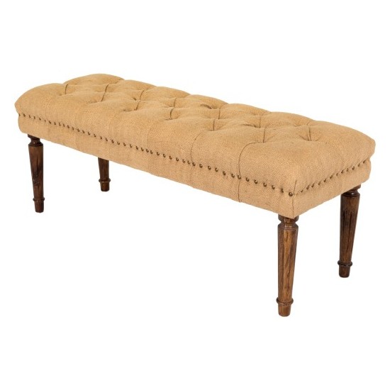 Surya Americus Brown Upholstered Bench 19"H X 46"W X 16"D