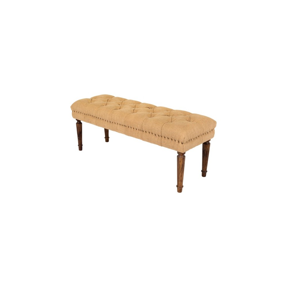 Surya Americus Brown Upholstered Bench 19"H X 46"W X 16"D