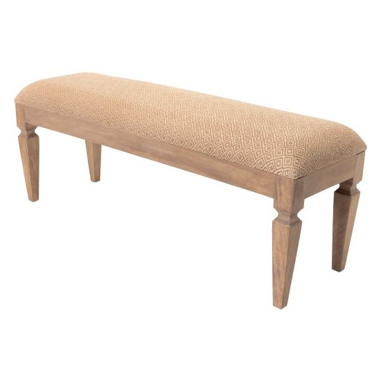 Surya Ansonia Medium Brown Upholstered Bench 18"H X 50"W X 18"D