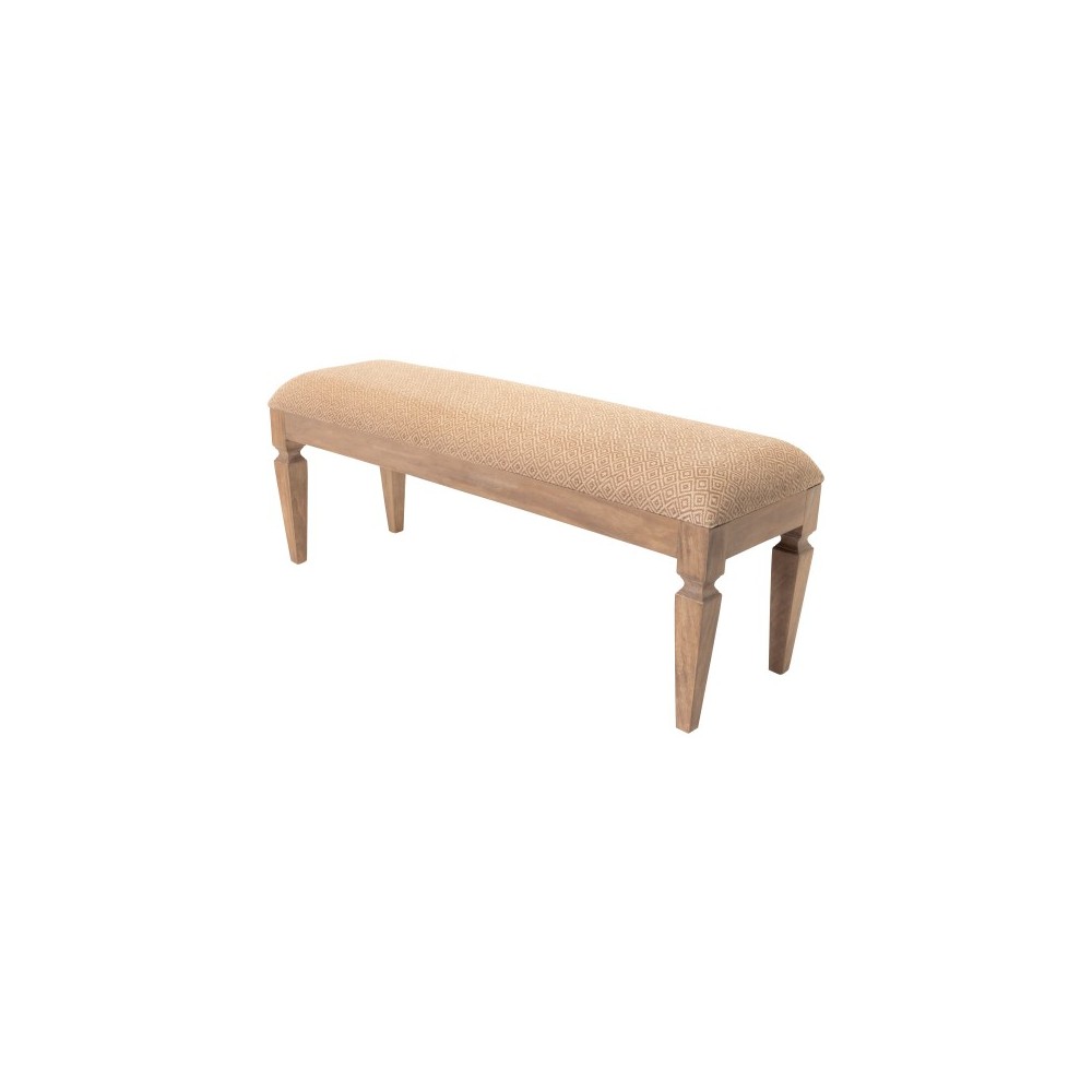 Surya Ansonia Medium Brown Upholstered Bench 18"H X 50"W X 18"D