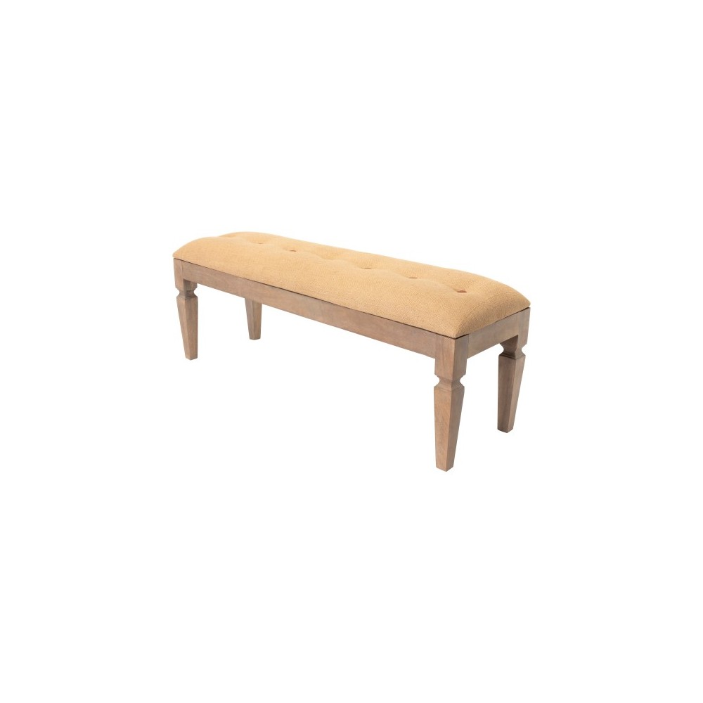 Surya Ansonia Brown Upholstered Bench 18"H X 50"W X 18"D