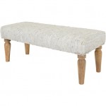 Surya Anthracite Ivory Upholstered Bench 19"H X 47"W X 16"D