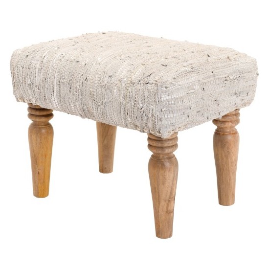 Surya Anthracite Ivory Ottoman 18"H X 23"W X 18"D