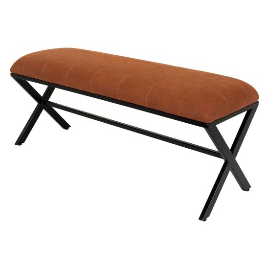 Surya Ashland Brown Upholstered Bench 18"H X 47"W X 15"D