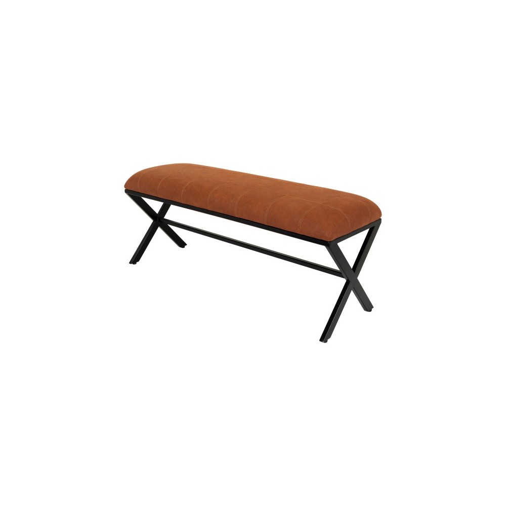 Surya Ashland Brown Upholstered Bench 18"H X 47"W X 15"D