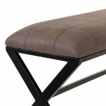 Surya Ashland Charcoal Upholstered Bench 18"H X 47"W X 15"D