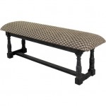 Surya Avalanche Black Upholstered Bench 18"H X 55"W X 15"D