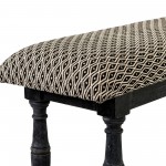 Surya Avalanche Black Upholstered Bench 18"H X 55"W X 15"D