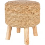 Surya Cambrai Tan, Brown Stool 17"H X 18"W X 18"D