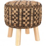 Surya Cambrai Tan, Black Stool 17"H X 18"W X 18"D
