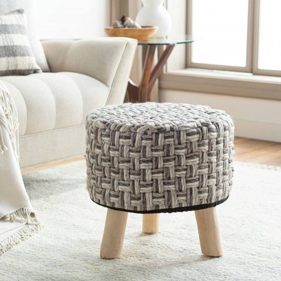 Surya Cordoba Charcoal Stool 17"H X 18"W X 18"D