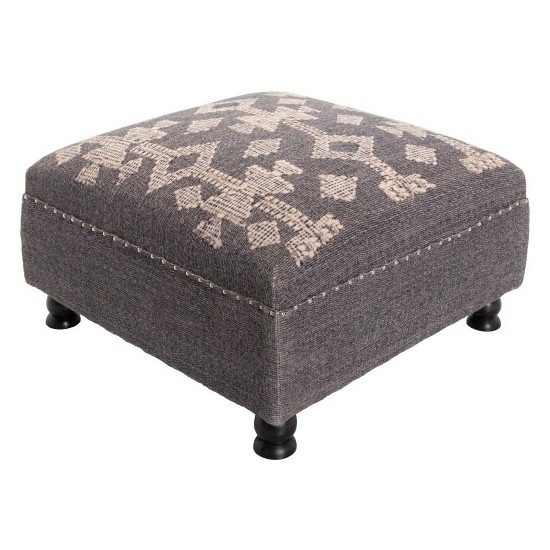 Surya Djenne Charcoal Ottoman 16"H X 32"W X 32"D