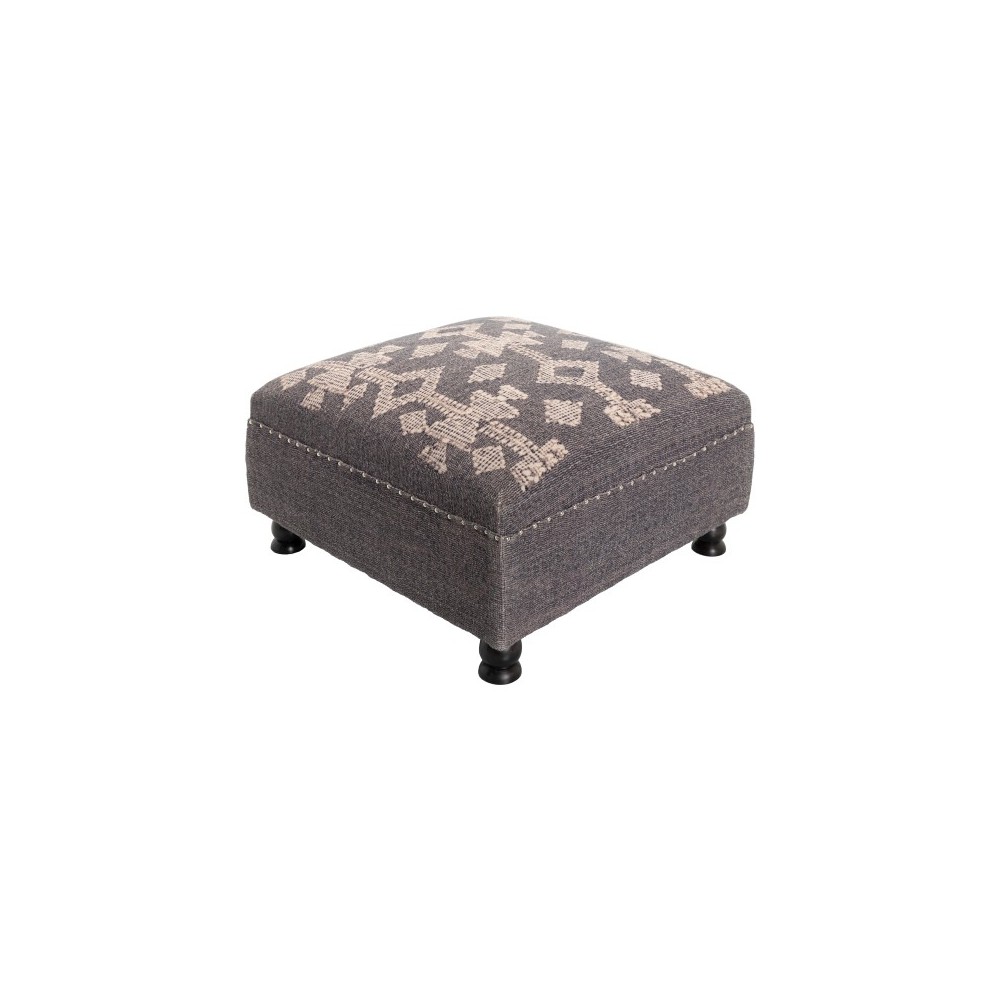 Surya Djenne Charcoal Ottoman 16"H X 32"W X 32"D