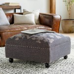 Surya Djenne Charcoal Ottoman 16"H X 32"W X 32"D