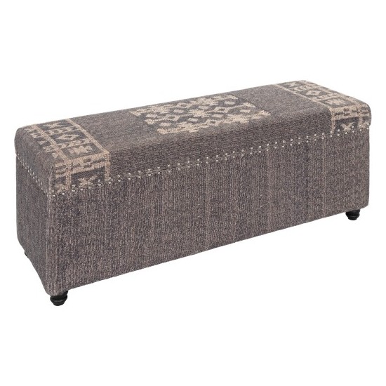 Surya Djenne Charcoal Bench 18"H X 48"W X 16"D