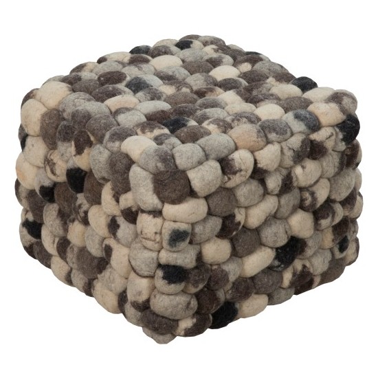 Surya Flagstone Charcoal Ottoman 14"H X 18"W X 18"D