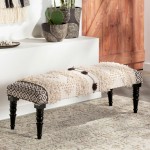 Surya Haarlem Dark Brown Upholstered Bench 18"H X 48"W X 16"D