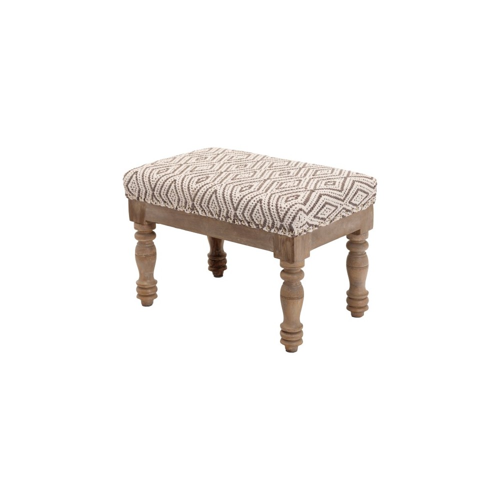 Surya Innisswell Ivory Ottoman 13"H X 20"W X 13"D