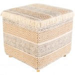 Surya Isaiah Cream Ottoman 18"H X 18"W X 18"D