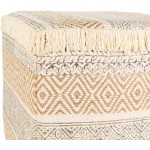 Surya Isaiah Cream Ottoman 18"H X 18"W X 18"D