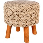 Surya Mandala Light Beige Stool 16"H X 16"W X 16"D