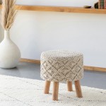 Surya Mandala Light Beige Stool 16"H X 16"W X 16"D