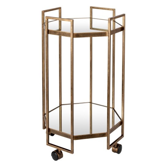 Surya Octagon Bar Cart 33"H X 19"W X 19"D