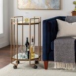 Surya Octagon Bar Cart 33"H X 19"W X 19"D