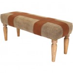 Surya Sacsha Brown Upholstered Bench 19"H X 47"W X 16"D