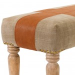 Surya Sacsha Brown Upholstered Bench 19"H X 47"W X 16"D