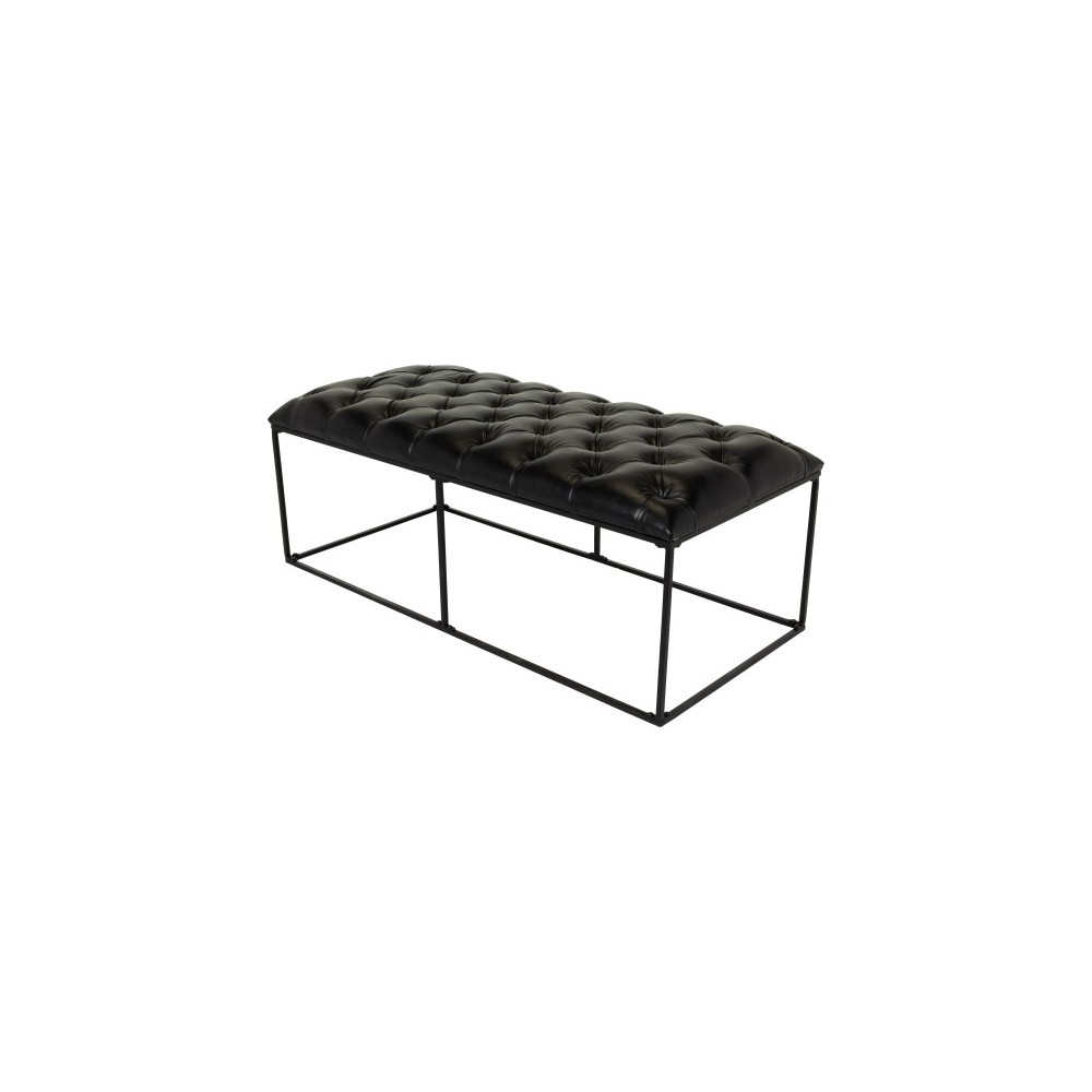 Surya Savoy Black Upholstered Bench 18"H X 22"W X 48"D Surya Savoy Black Upholstered Bench 18"H X 22"W X 48"D